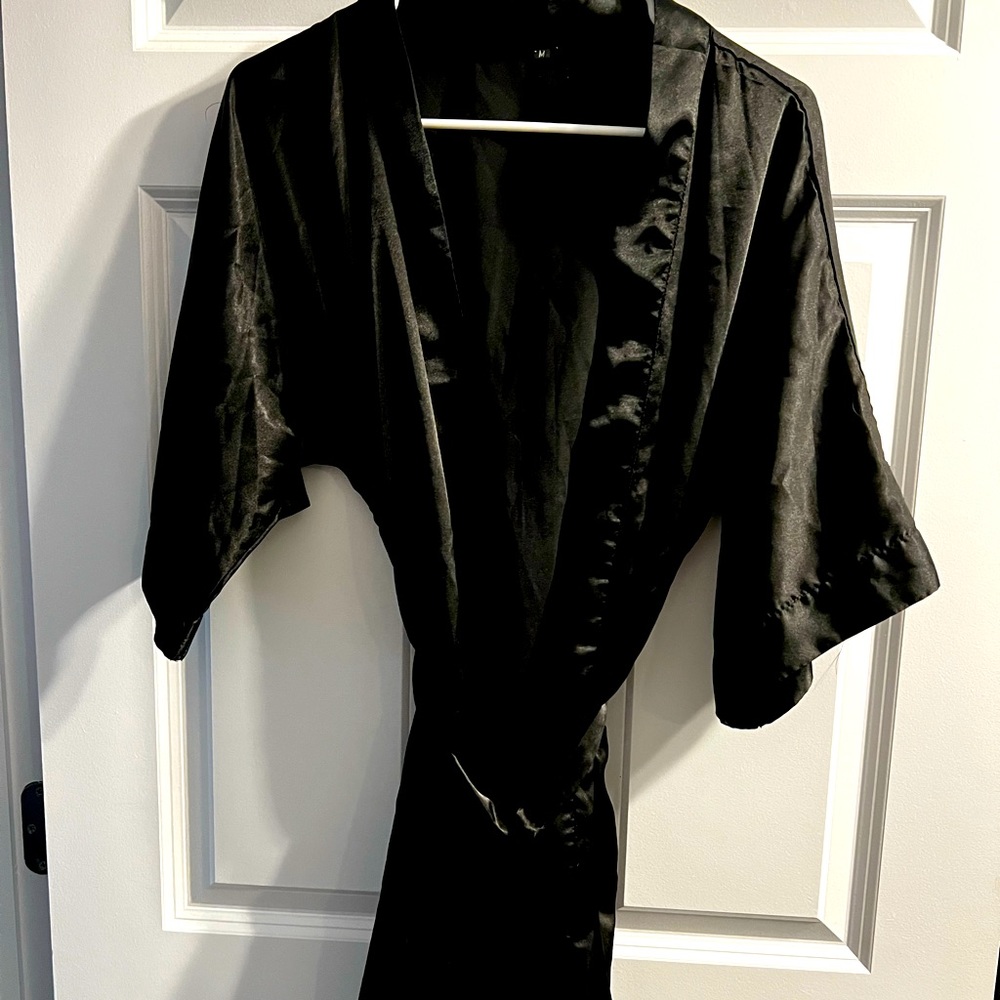 Black Satin robe